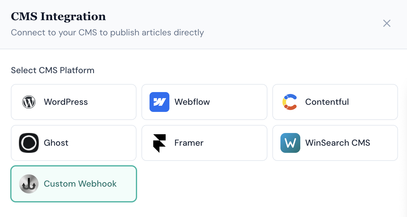 CMS Integration Interface